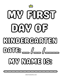 MY FIRST DAY OF K