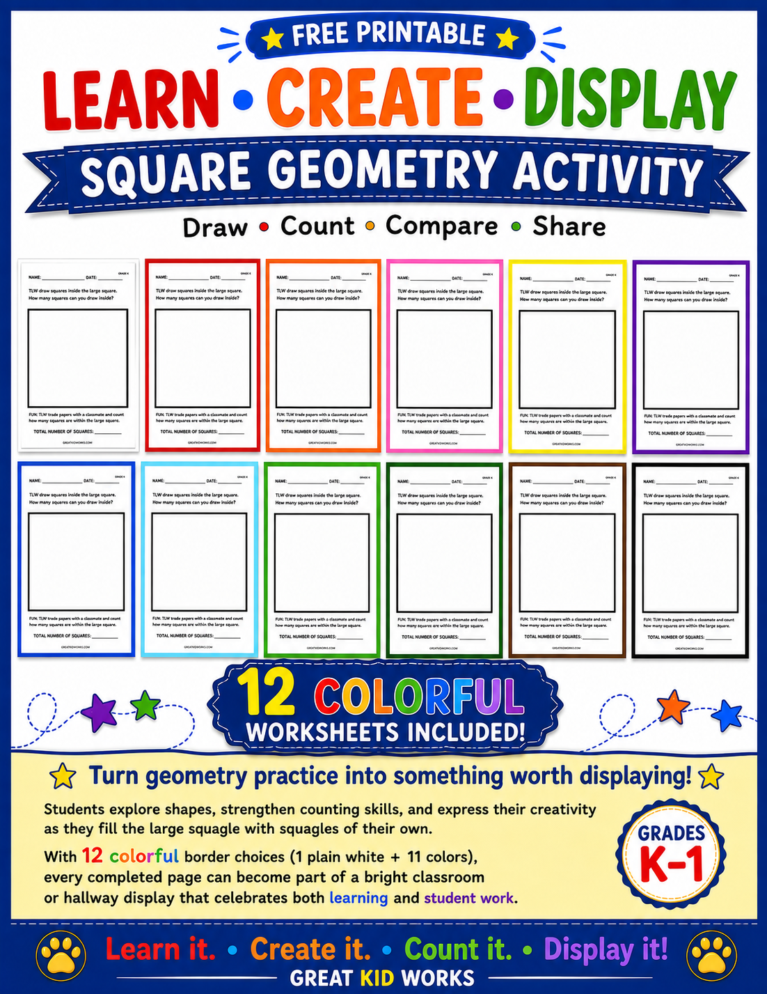 GRADE K SQUARE LEARNING AND DISPLAY