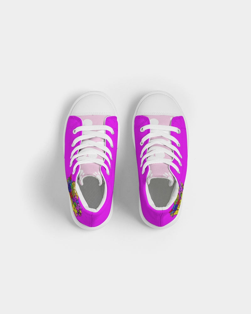 Funatic The Super Bear Hot Pink Kids Hightop Canvas Shoes