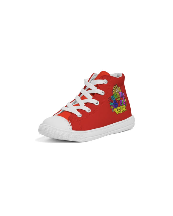 Funatic The Super Bear Red Kids Hightop Canvas Shoe
