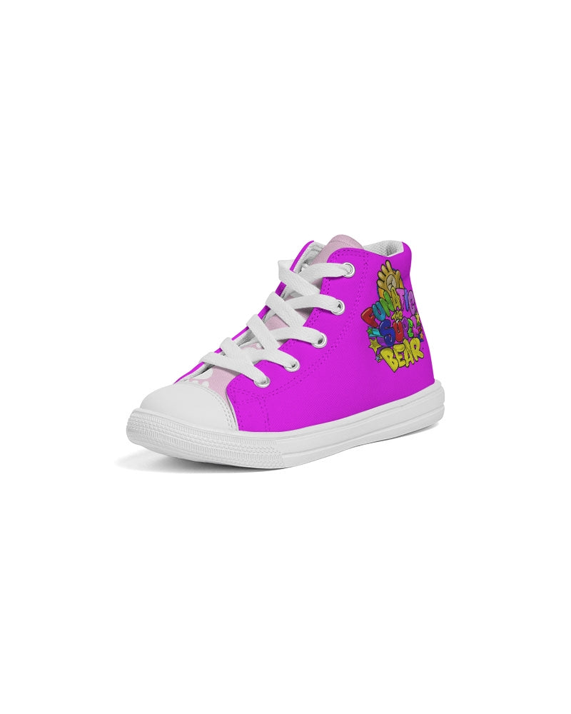 Funatic The Super Bear Hot Pink Kids Hightop Canvas Shoes