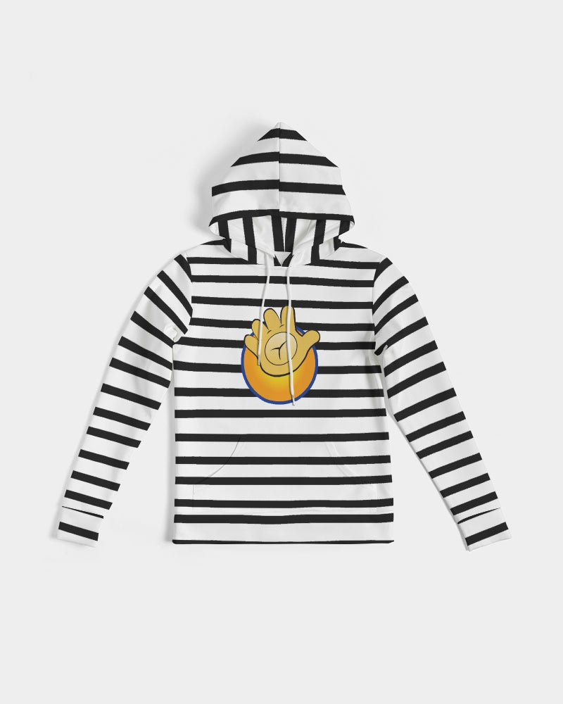 BLACK AND WHITE STRIPE LADIES FUNATIC THE SUPER BEAR HOODIE