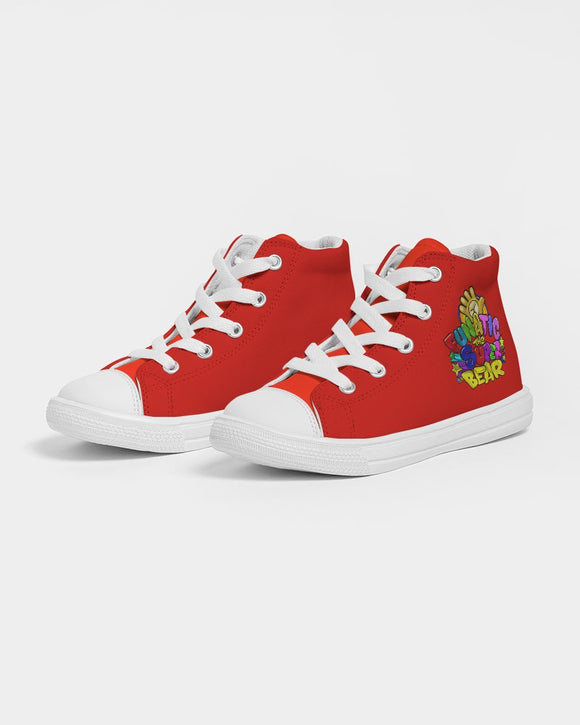 Funatic The Super Bear Red Kids Hightop Canvas Shoe