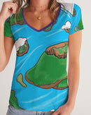 World of Bearfriendus Ladies V-Neck Tee-4