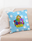 Funatic The Super Bear Paws Light Blue Throw Pillow Case-2