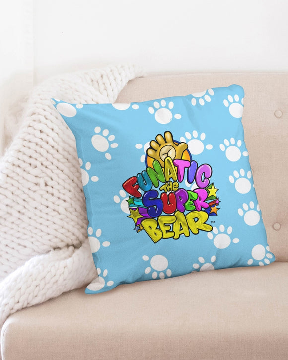 Funatic The Super Bear Paws Light Blue Throw Pillow Case