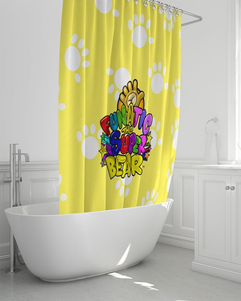 Funatic The Super Bear Paws Yellow Shower Curtain