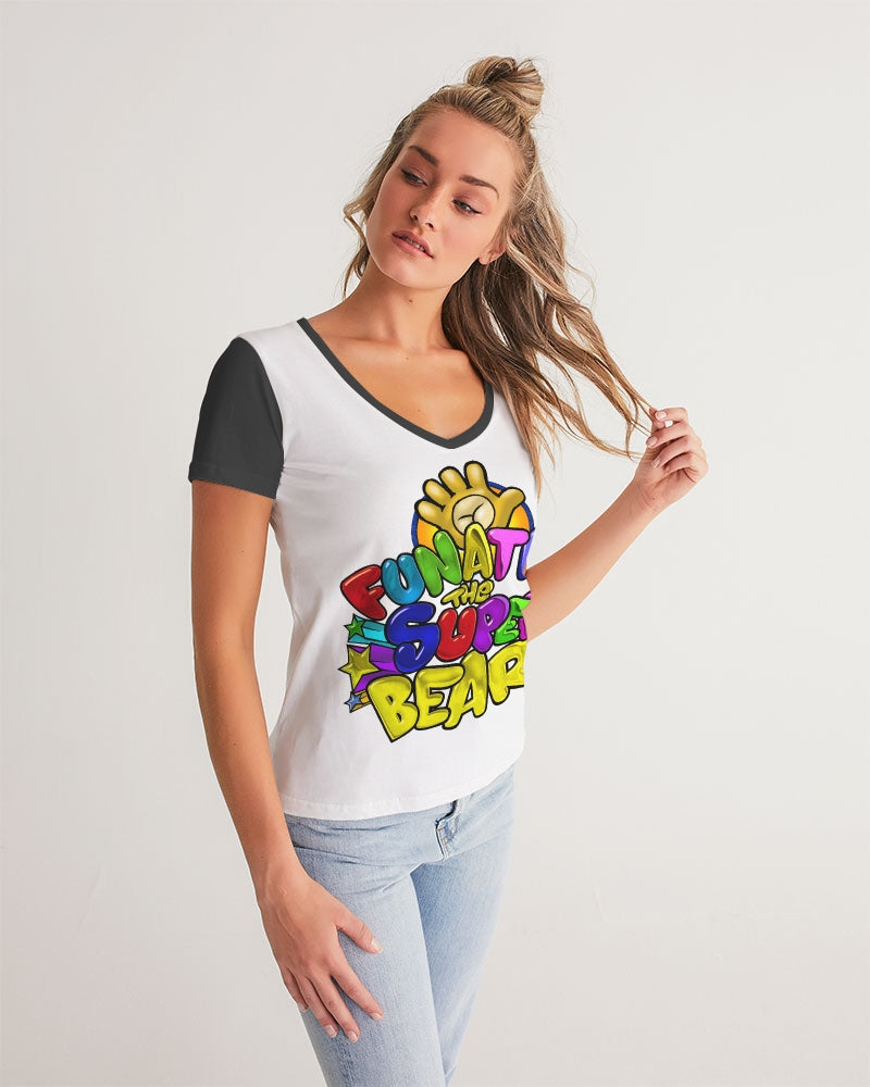 Funatic The Super Bear Logo Ladies V-Neck Tee