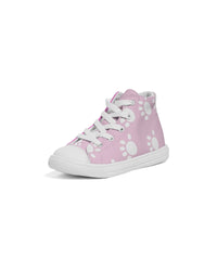 Kids High top Pink Paw Canvas Shoe