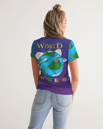 World of Bearfriendus Ladies V-Neck Tee - 0