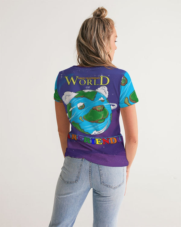 World of Bearfriendus Ladies V-Neck Tee