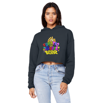 Buy navy Funatic The Super Ladies Cropped Raw Edge Boyfriend Hoodie