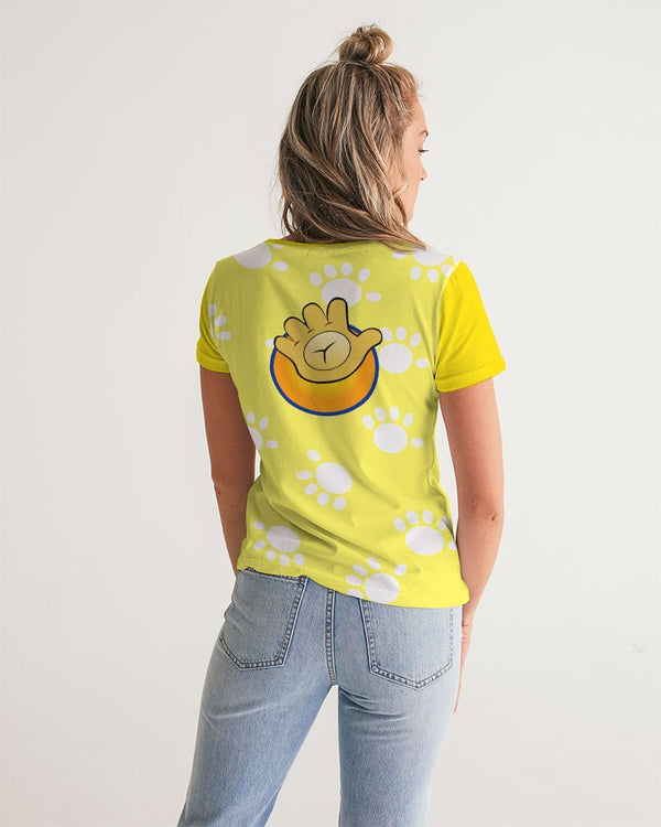Funatic The Super Bear Sunshine Yellow Ladies V-Neck Tee