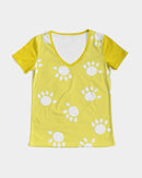 Funatic The Super Bear Sunshine Yellow Ladies V-Neck Tee-7