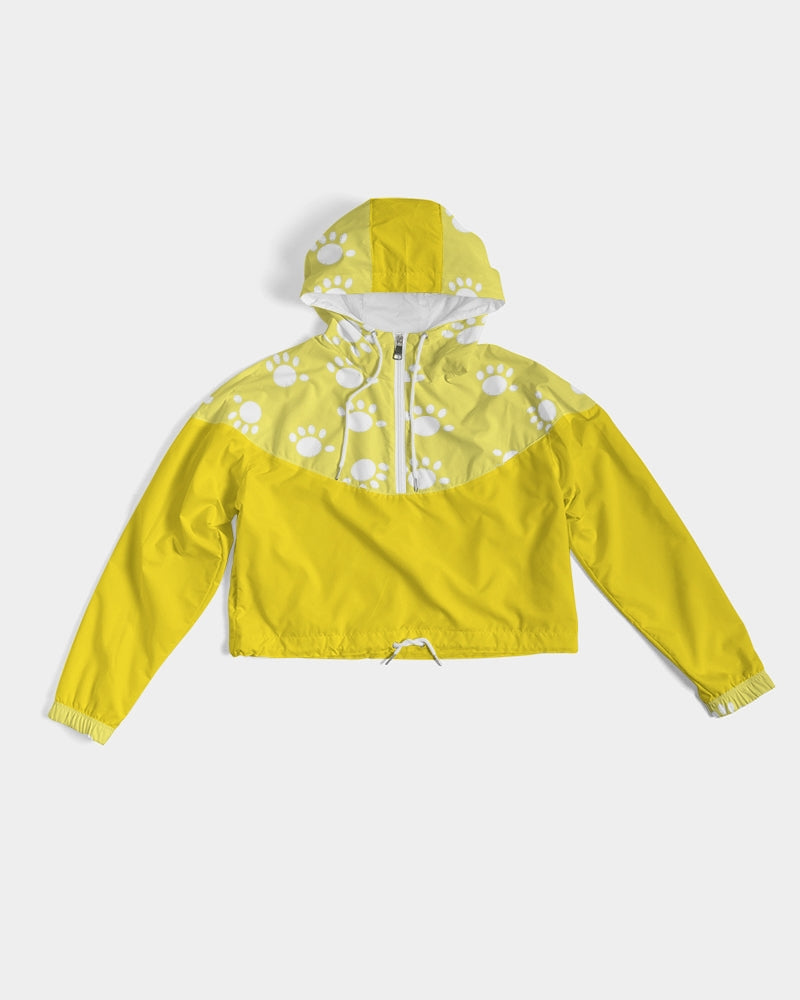 Funatic The Super Bear Sunshine Yellow Ladies Cropped Windbreaker