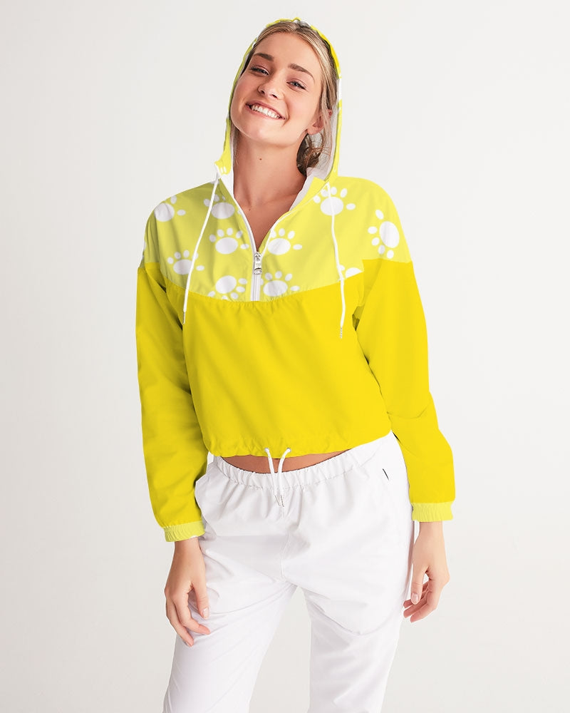 Funatic The Super Bear Sunshine Yellow Ladies Cropped Windbreaker