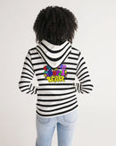 BLACK AND WHITE STRIPE LADIES FUNATIC THE SUPER BEAR HOODIE-2