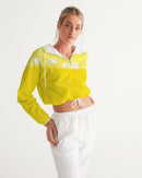 Funatic The Super Bear Sunshine Yellow Ladies Cropped Windbreaker-6