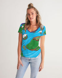World of Bearfriendus Ladies V-Neck Tee