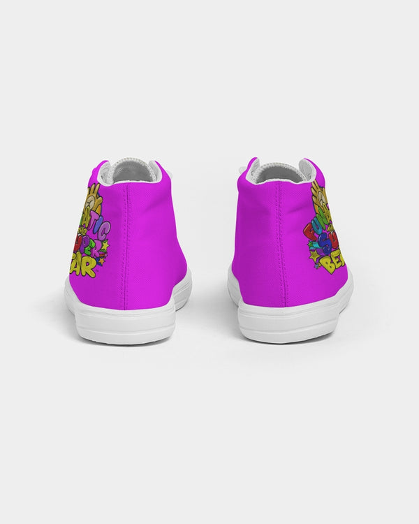 Funatic The Super Bear Hot Pink Kids Hightop Canvas Shoes