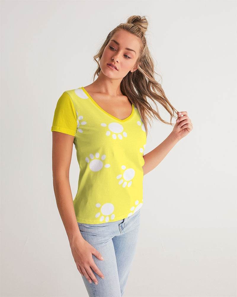 Funatic The Super Bear Sunshine Yellow Ladies V-Neck Tee