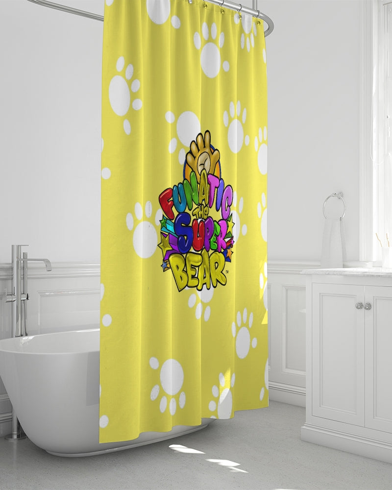 Funatic The Super Bear Paws Yellow Shower Curtain