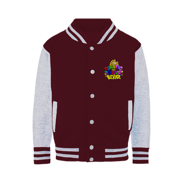 Buy burgundy-heather-grey Funatic The Super Bear Varsity Jacket