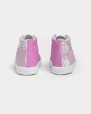 Kids High top Pink Paw Canvas Shoe-2