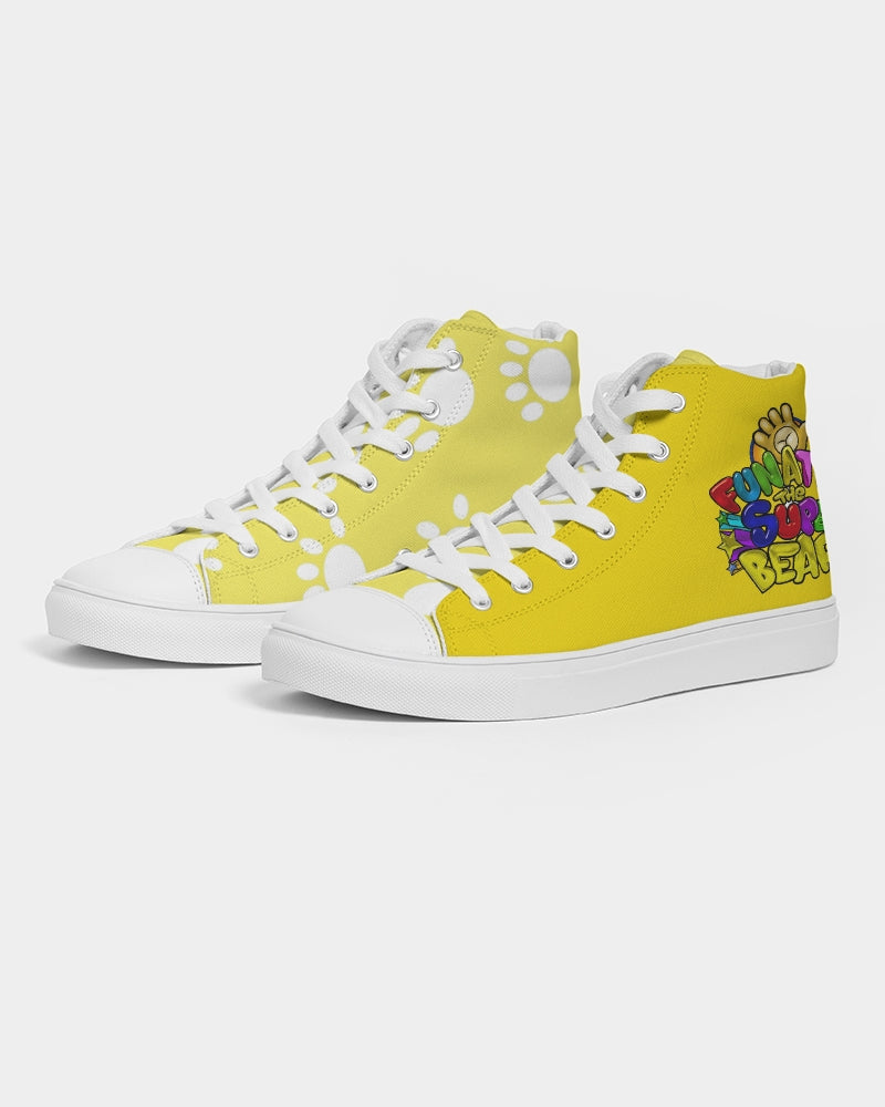 Funatic The Super Bear Sunshine Yellow Ladies Hightop Canvas Shoe