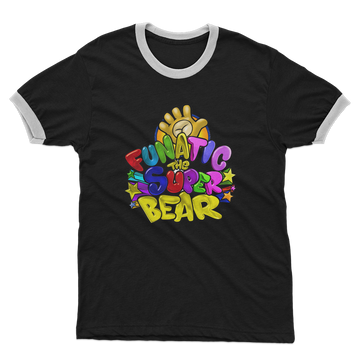 Buy black-white Funatic The Super Bear Men&#39;s Ringer T-Shirt
