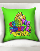 Funatic The Super Bear Chartreuse Throw Pillow Case 20"x20"-1
