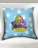 Funatic The Super Bear Paws Light Blue Throw Pillow Case-1