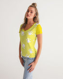 Funatic The Super Bear Sunshine Yellow Ladies V-Neck Tee-5