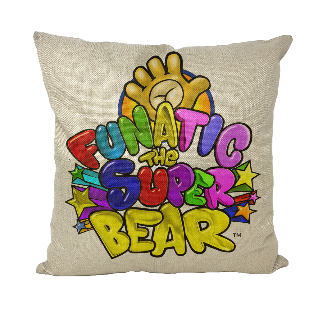 Funatic The Super Bear Linen Style Throw Pillow Cover