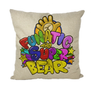 Funatic The Super Bear Linen Style Throw Pillow Cover-1