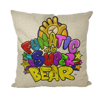 Funatic The Super Bear Linen Style Throw Pillow Cover