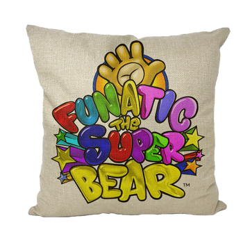 Funatic The Super Bear Linen Style Throw Pillow Cover