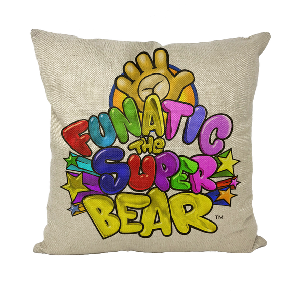 Funatic The Super Bear Linen Style Throw Pillow Cover
