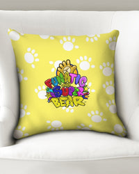 Funatic The Super Bear Paws Yellow Throw Pillow Case