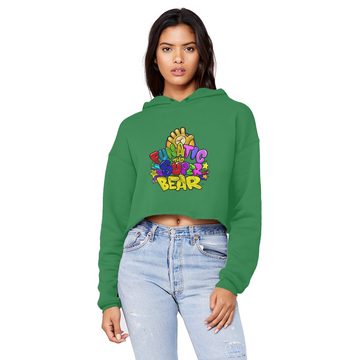 Buy kelly-green Funatic The Super Ladies Cropped Raw Edge Boyfriend Hoodie