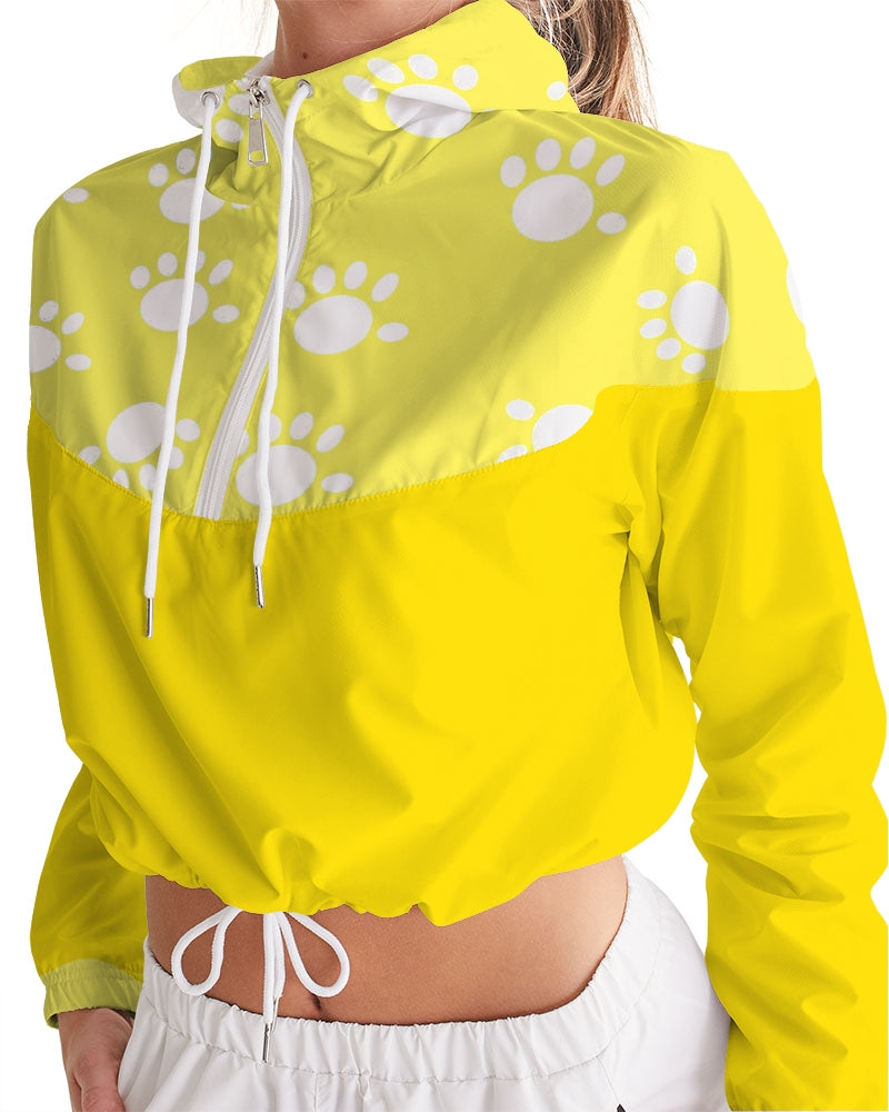 Funatic The Super Bear Sunshine Yellow Ladies Cropped Windbreaker