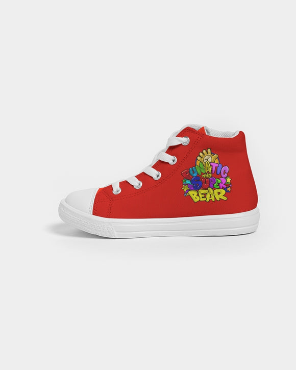 Funatic The Super Bear Red Kids Hightop Canvas Shoe
