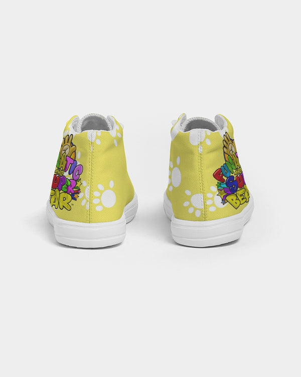 Funatic The Super Bear Paws Kids Hightop Yellow Canvas Shoe