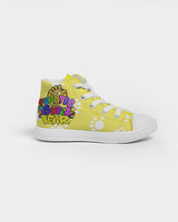 Funatic The Super Bear Paws Kids Hightop Yellow Canvas Shoe