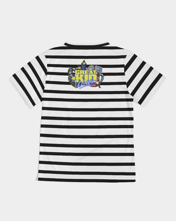 Black and White HIT KID SONGS Stripe Boys Tee - 0