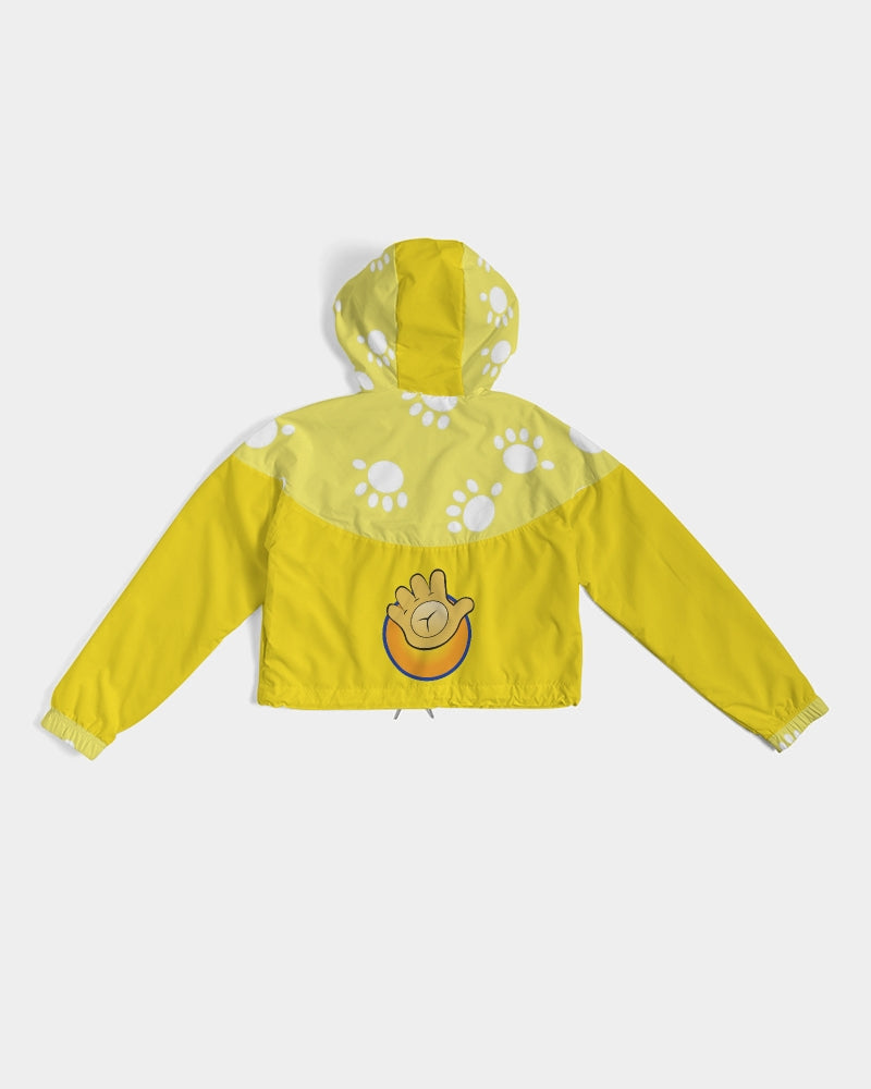 Funatic The Super Bear Sunshine Yellow Ladies Cropped Windbreaker