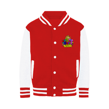Buy fire-red-white Funatic The Super Bear Varsity Jacket
