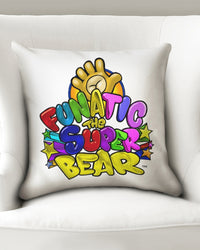 Funatic The Super Bear White Throw Pillow Case