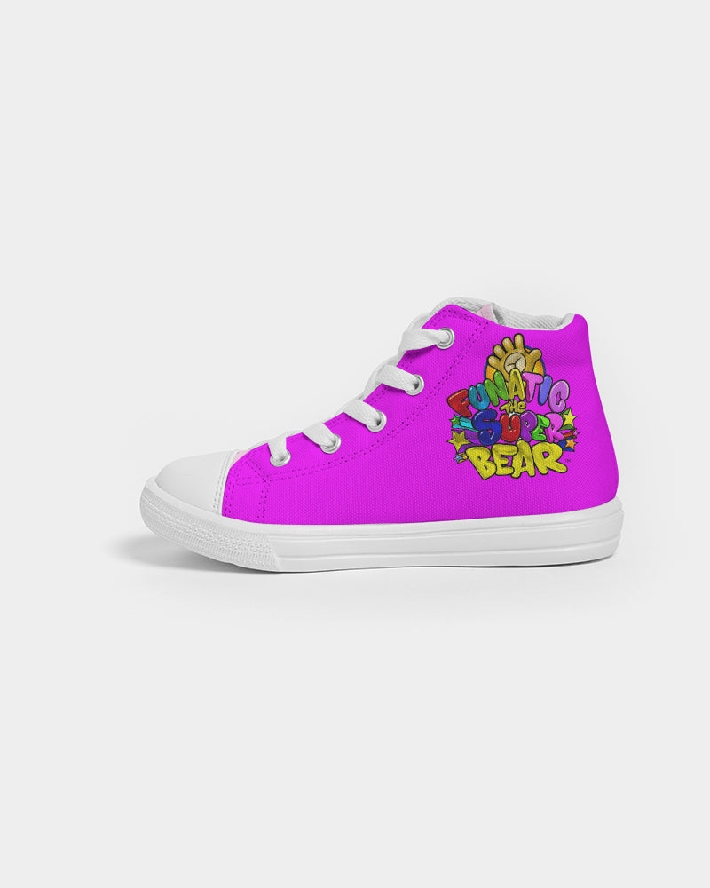 Funatic The Super Bear Hot Pink Kids Hightop Canvas Shoes