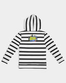 Black and White Stripe HIT KID SONGS Girls Hoodie-2